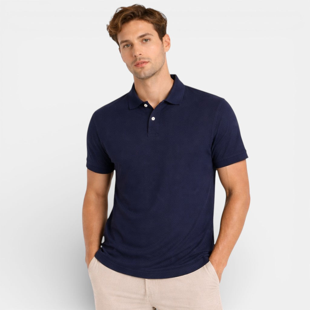 Lucas | Blå klassisk polo-T-shirt til mænd