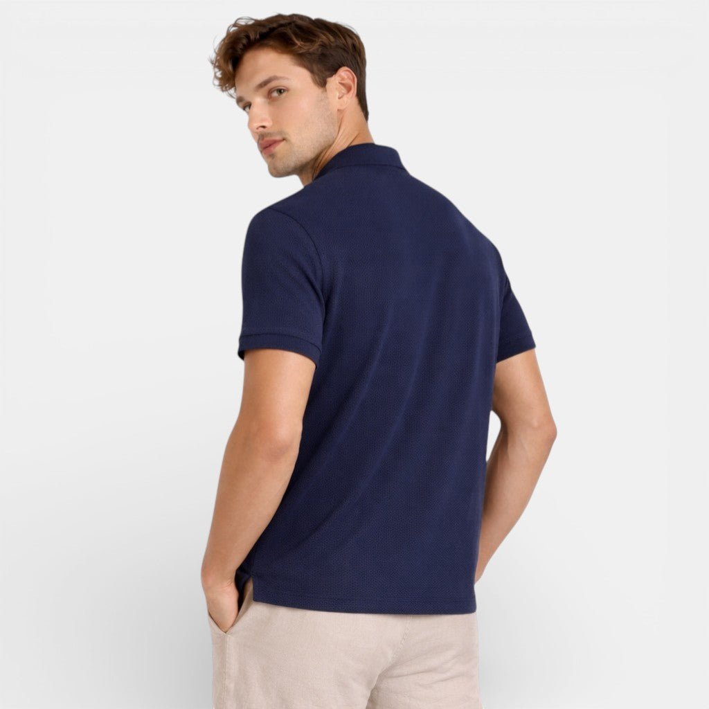 Lucas | Blå klassisk polo-T-shirt til mænd